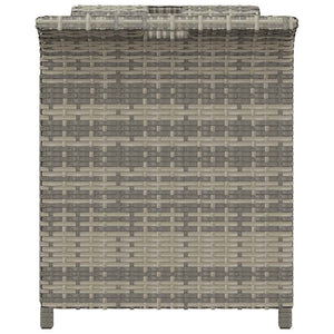 Gartenbank Grau mit Kissen 116cm Poly Rattan