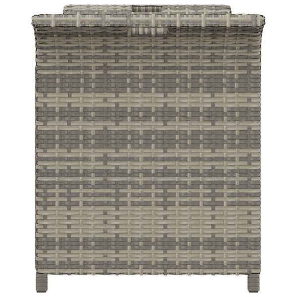 Gartenbank Grau mit Kissen 116cm Poly Rattan