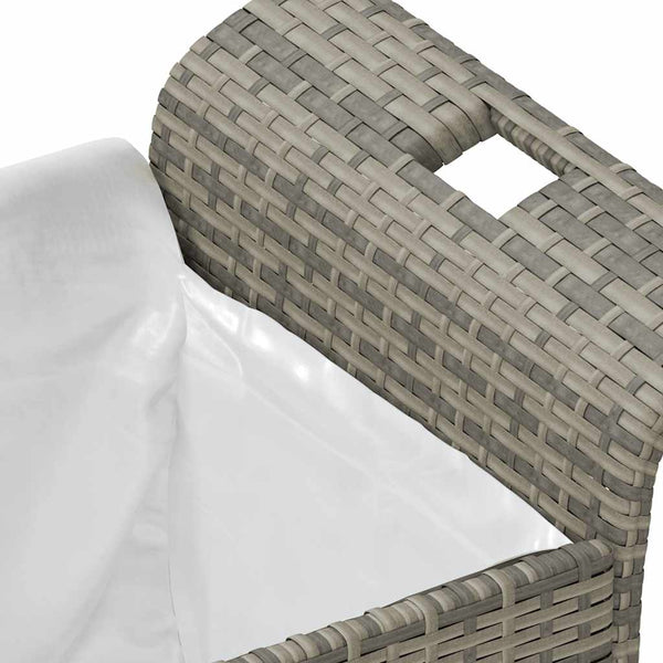 Gartenbank Grau mit Kissen 116cm Poly Rattan