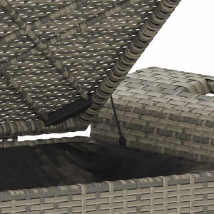 Gartenbank Grau mit Kissen 116cm Poly Rattan