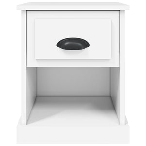 Weißer Nachttisch mit Schublade, 39 cm