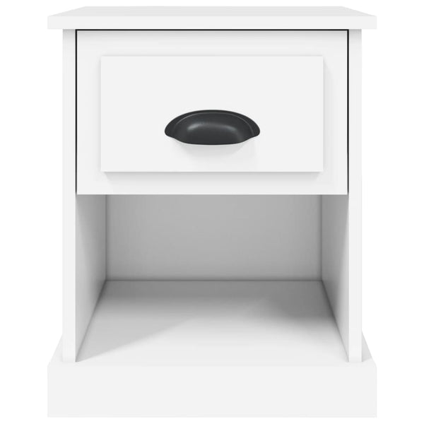 Weißer Nachttisch mit Schublade, 39 cm