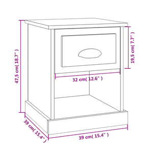 Weißer Nachttisch mit Schublade, 39 cm