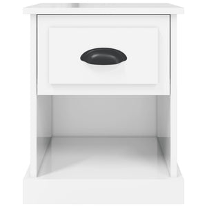 vidaXL Tables de chevet 2 pcs Blanc brillant 39x39x47,5 cm Bois d'ingénierie