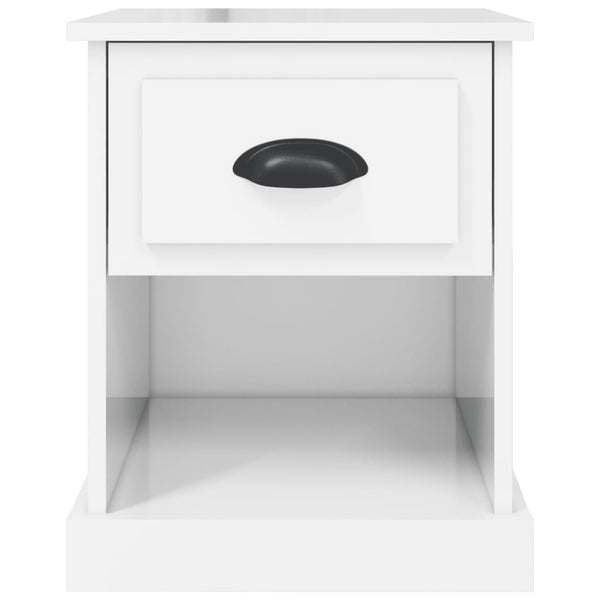vidaXL Tables de chevet 2 pcs Blanc brillant 39x39x47,5 cm Bois d'ingénierie