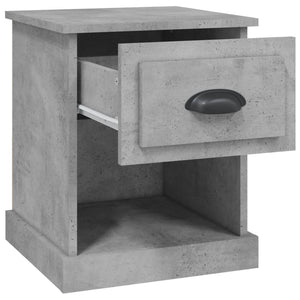 Betongraue Nachttische, 2er-Set