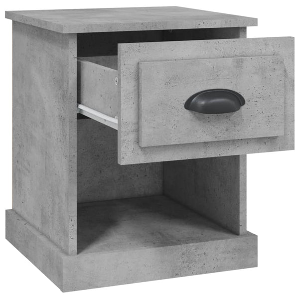 Betongraue Nachttische, 2er-Set