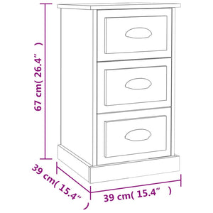 Schwarzer Nachttisch mit 3 Schubladen