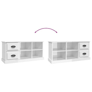 TV-Schrank Hochglanz Weiß 102 cm