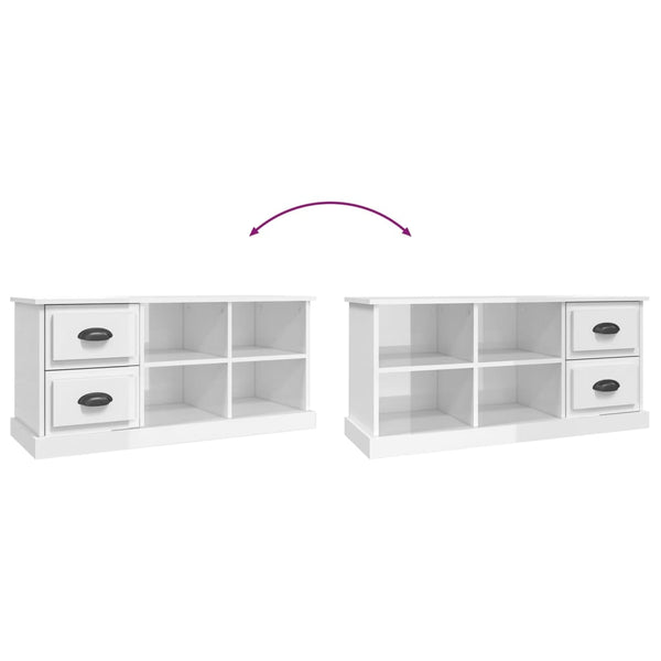 TV-Schrank Hochglanz Weiß 102 cm