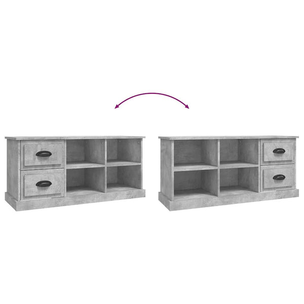 Betongrauer TV-Schrank, 102 cm
