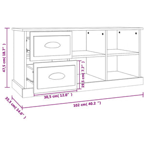 Betongrauer TV-Schrank, 102 cm