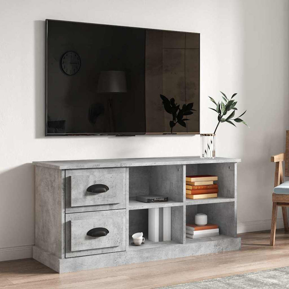 Betongrauer TV-Schrank, 102 cm