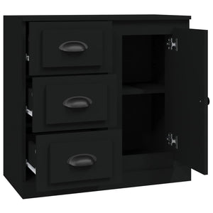 Schwarzes Sideboard 70 cm Holzwerkstoff