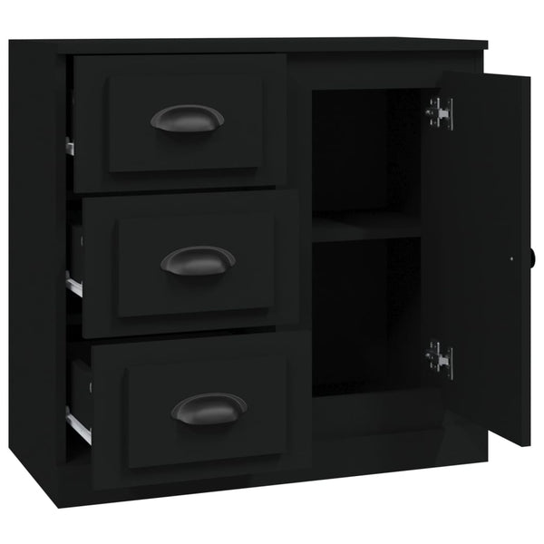 Schwarzes Sideboard 70 cm Holzwerkstoff