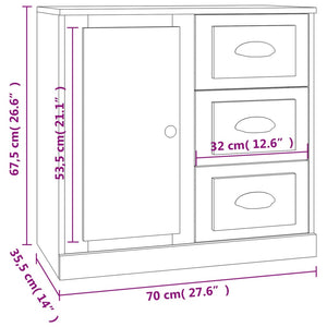 Schwarzes Sideboard 70 cm Holzwerkstoff