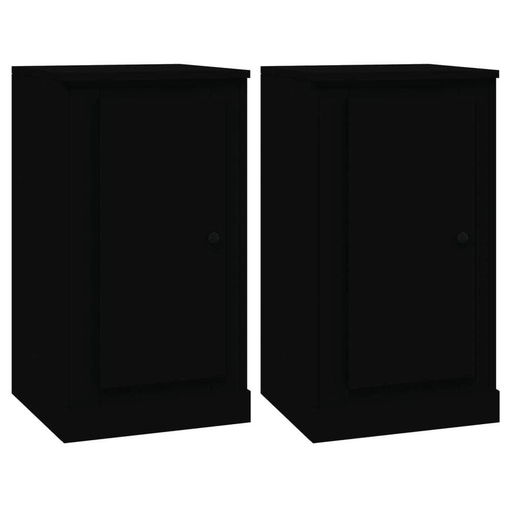 Schwarze Sideboards, 2er Set, 37,5 cm