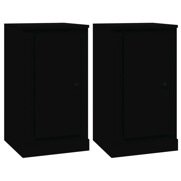Schwarze Sideboards, 2er Set, 37,5 cm