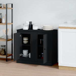 Schwarze Sideboards, 2er Set, 37,5 cm