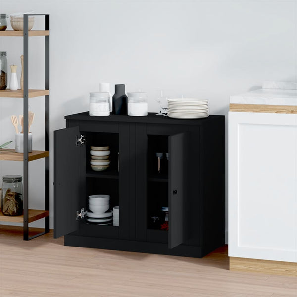 Schwarze Sideboards, 2er Set, 37,5 cm
