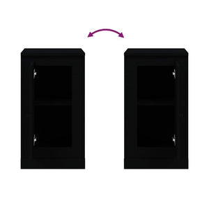 Schwarze Sideboards, 2er Set, 37,5 cm
