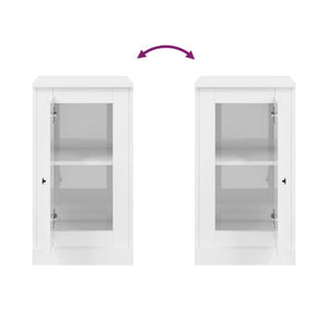 Sideboards 2er Set Hochglanz Weiß 67,5cm