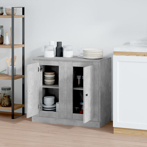 Betongraue Sideboards, 2er-Set
