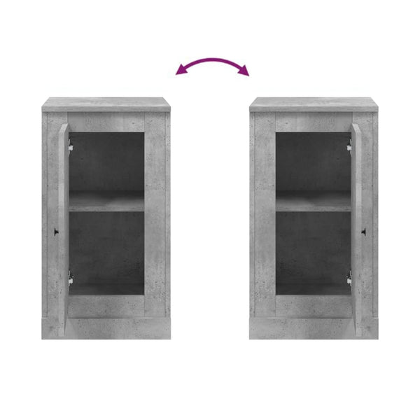 Betongraue Sideboards, 2er-Set