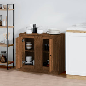 Sideboards 2er-Set Braun Eichenoptik