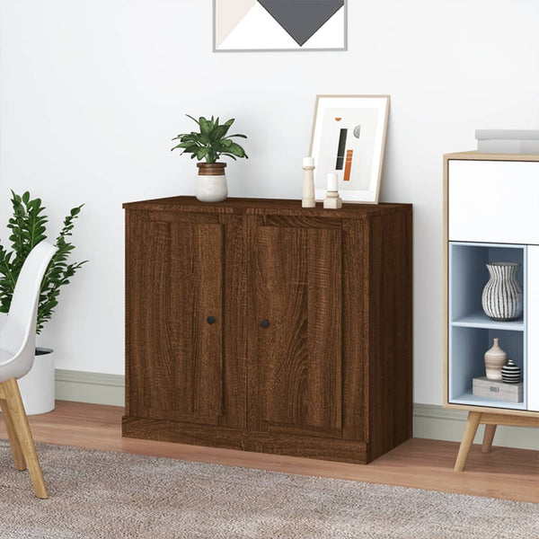 Sideboards 2er-Set Braun Eichenoptik