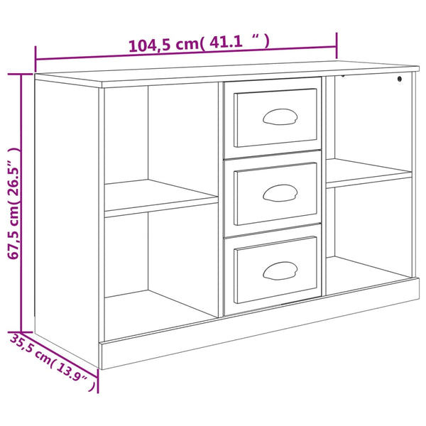 Sideboard Räuchereiche Holzwerkstoff 104,5 cm