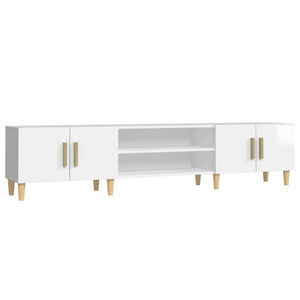 vidaXL Meuble TV blanc brillant 180x31,5x40 cm aggloméré
