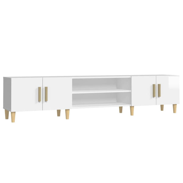 vidaXL Meuble TV blanc brillant 180x31,5x40 cm aggloméré