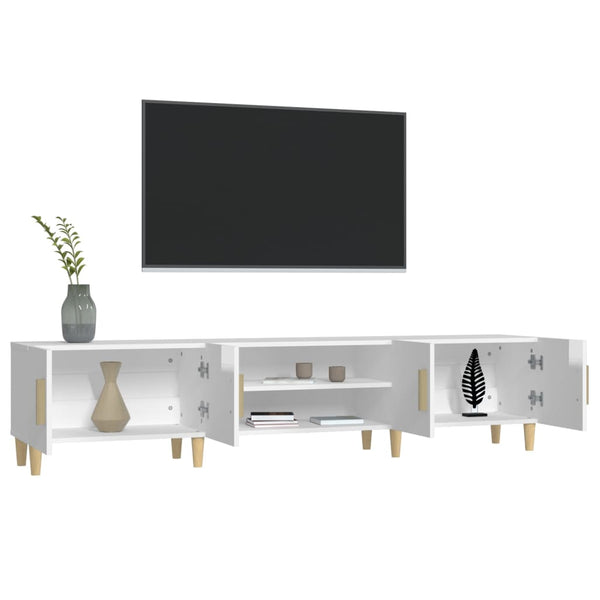 vidaXL Meuble TV blanc brillant 180x31,5x40 cm aggloméré