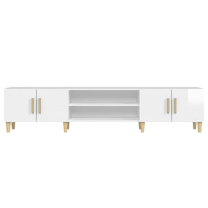 vidaXL Meuble TV blanc brillant 180x31,5x40 cm aggloméré