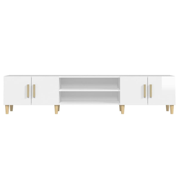 vidaXL Meuble TV blanc brillant 180x31,5x40 cm aggloméré