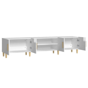 vidaXL Meuble TV blanc brillant 180x31,5x40 cm aggloméré