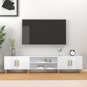 vidaXL Meuble TV blanc brillant 180x31,5x40 cm aggloméré