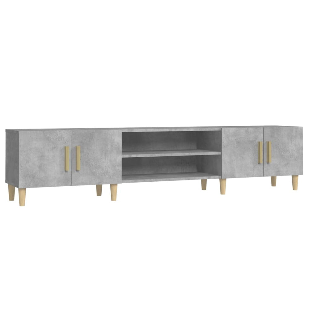 Meuble TV vidaXL gris béton 180x31,5x40 cm aggloméré