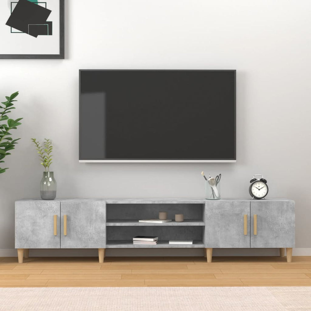Meuble TV vidaXL gris béton 180x31,5x40 cm aggloméré