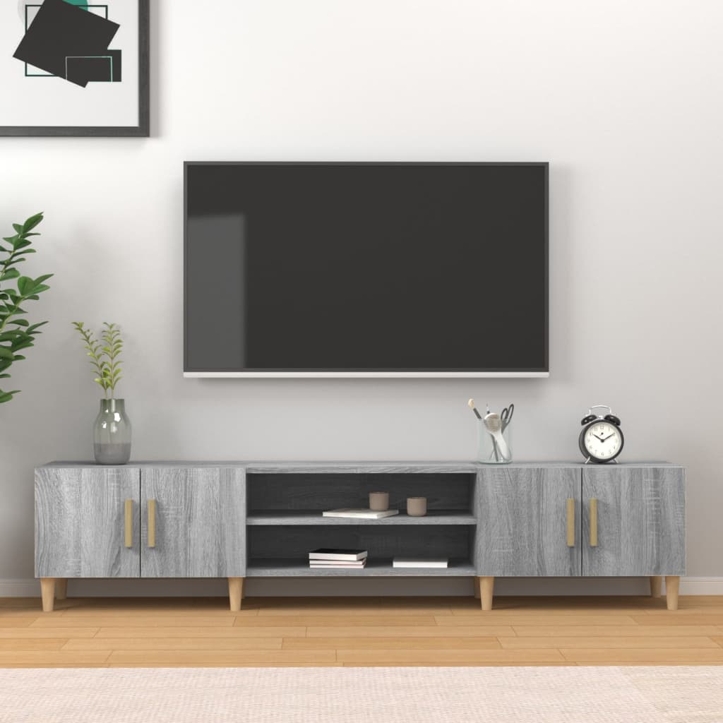 vidaXL Meuble TV gris Sonoma 180x31,5x40 cm en bois d'ingénierie