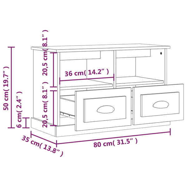 TV-Schrank Weiß Hochglanz 80 cm