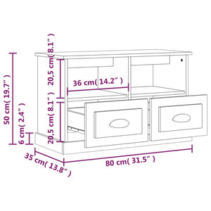 TV-Schrank Braun Eichenoptik 80 cm