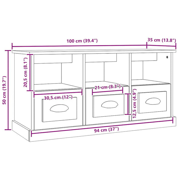 Weißer TV-Schrank 100 cm