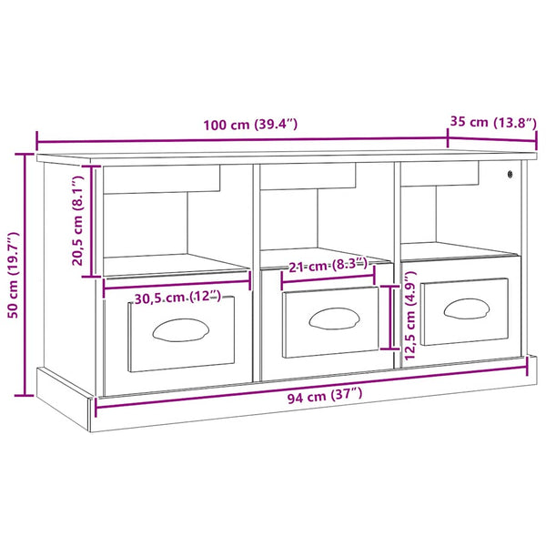 Schwarzer TV-Schrank 100 cm