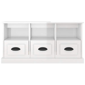 Meuble TV vidaXL blanc brillant 100x35x50 cm aggloméré