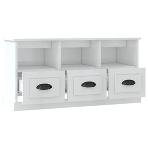 Meuble TV vidaXL blanc brillant 100x35x50 cm aggloméré
