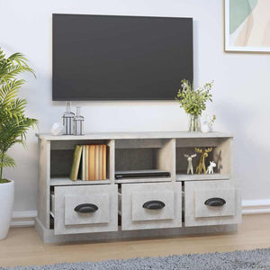 vidaXL Meuble TV Gris béton 100x35x50 cm Bois d'ingénierie