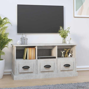 vidaXL Meuble TV Gris béton 100x35x50 cm Bois d'ingénierie