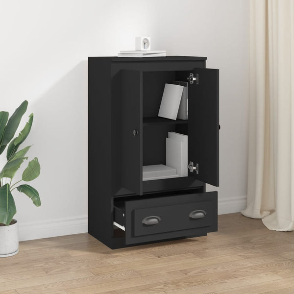 Schwarzes Highboard 60x35,5x103,5 cm